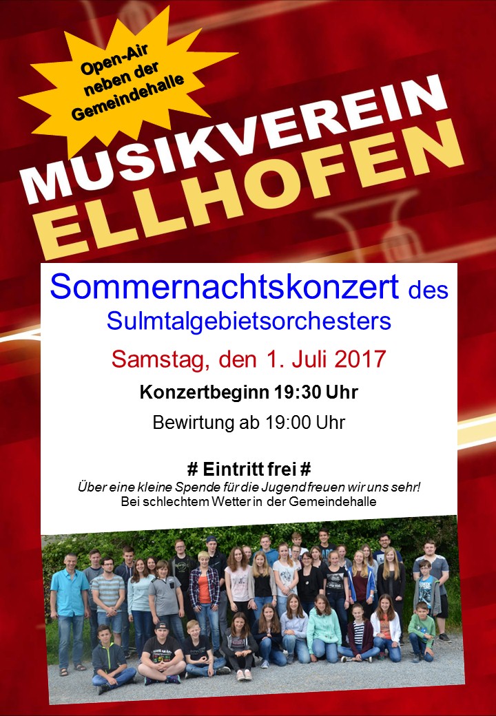 Open Air Konzert vom Sulmtalgebietsorchester in Ellhofen