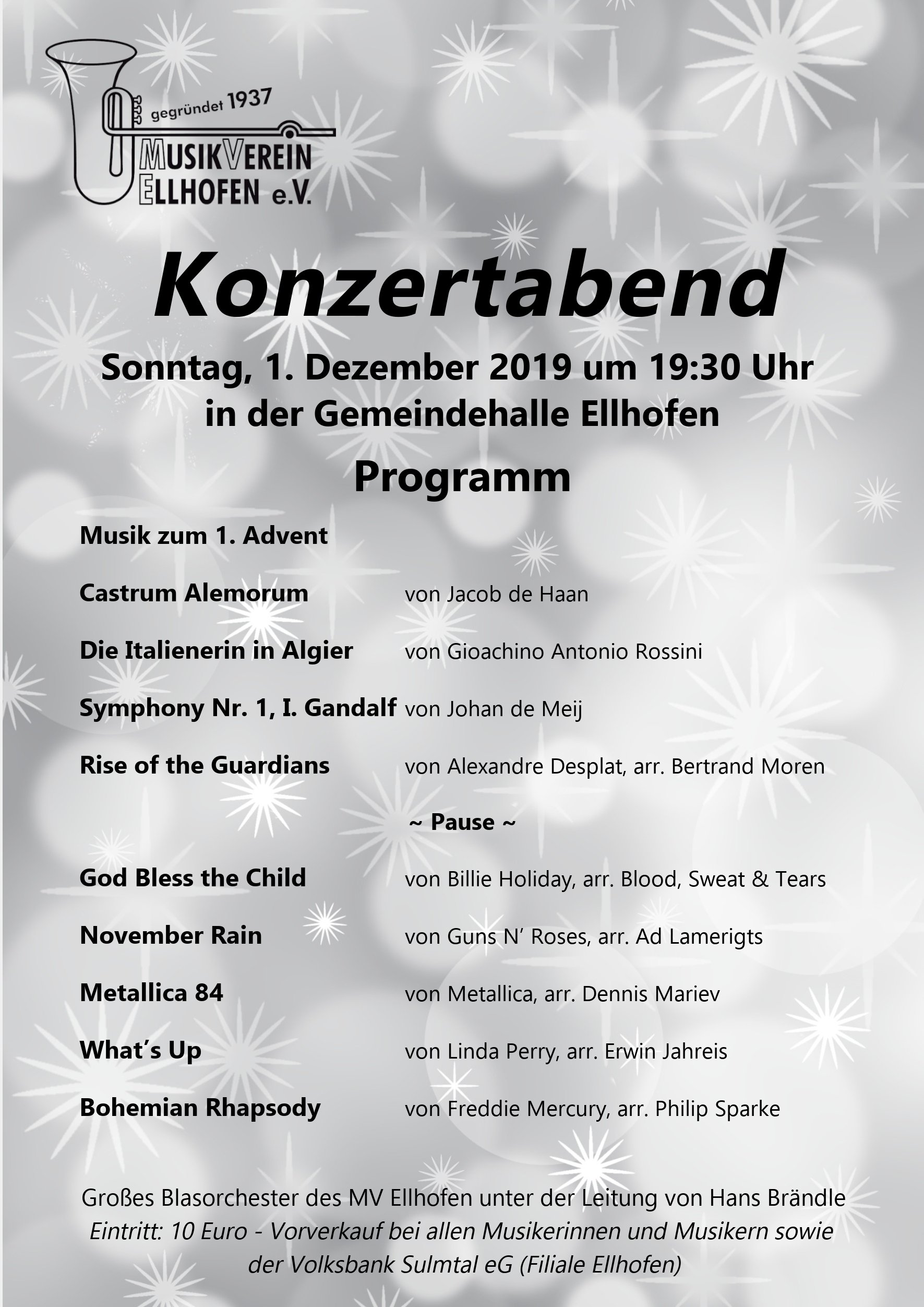 Konzertabend  Musikverein Ellhofen 2019