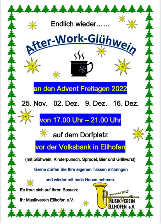 Glühwein Event des Musikverein Ellhofen