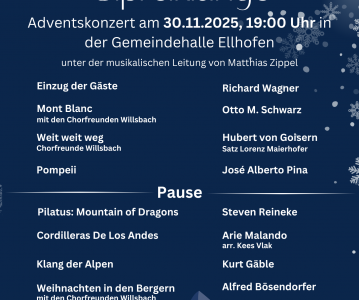 „Gipfelklänge“ beim Adventskonzert des Musikvereins Ellhofen